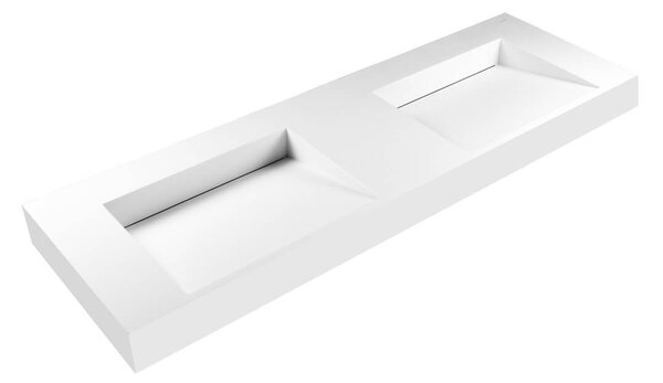 Oltens Stila umyvadlo 140x45 cm obdélníkový klasický-dvojitý bílá matný 40005900
