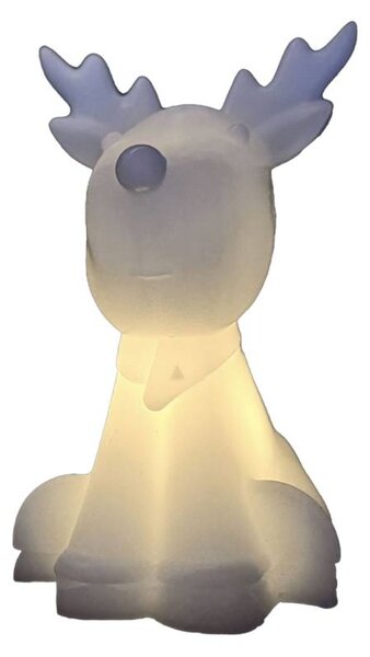 SIRIUS LED svítící sob Naja voskový na baterie CR2450, výška 11,6 cm, bílý
