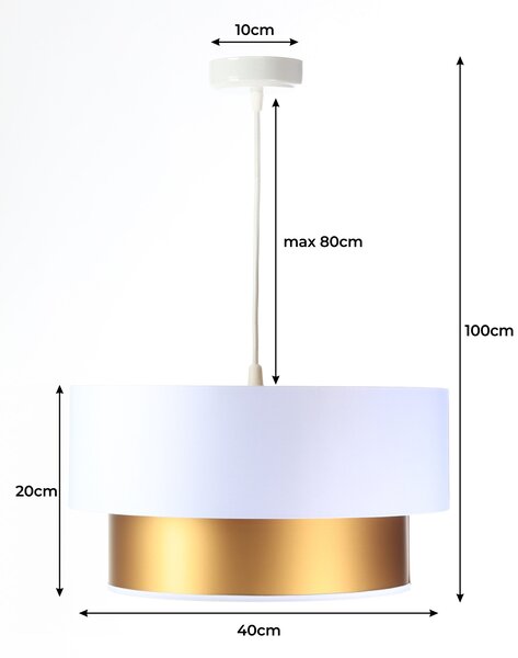 BPS koncept Závěsné svítidlo DUO ellegant bílé, 1xE27, ø 40 cm Barva: Zlatá