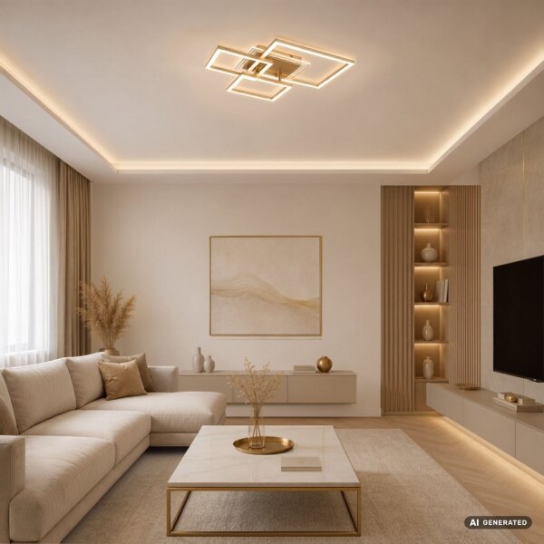 Rabalux 71488 - LED Stropní svítidlo OTTAVIA LED/40W/230V 3000K 50x50 cm zlatá