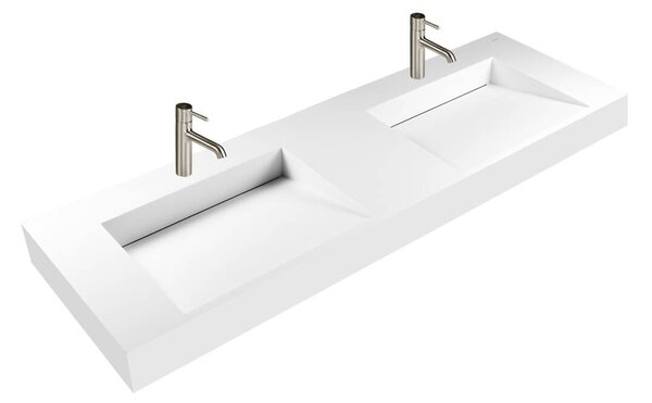 Oltens Stila umyvadlo 140x45 cm obdélníkový klasický-dvojitý bílá matný 40005900