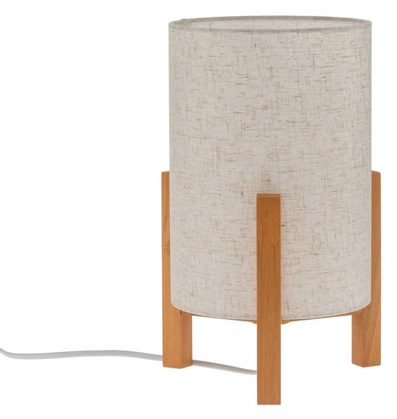 Näve Stolní lampa 3193, dřevo, lněný textil, výška 32 cm, Světlé dřevo, Obývací pokoj / jídelna, Dřevo, Skandinávský, Lampa trojnožka