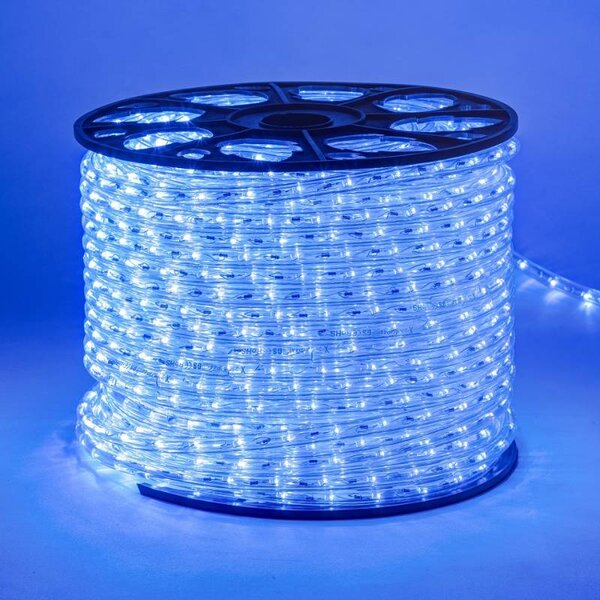 DECOLED Easy Fix světelná LED hadice venkovní, 100 m, modrá, transparentní, IP44, cívka