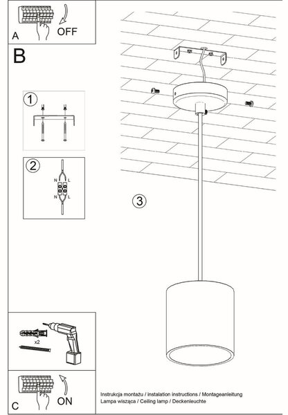 Sollux Závěsné svítidlo ORBIS, 1xGU10, Ø 10 cm Barva: Šedá