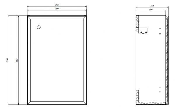 Cersanit Mille, závěsná WC skříňka pod umyvadlo 392x214x590 mm, bílá matná, S1022-002