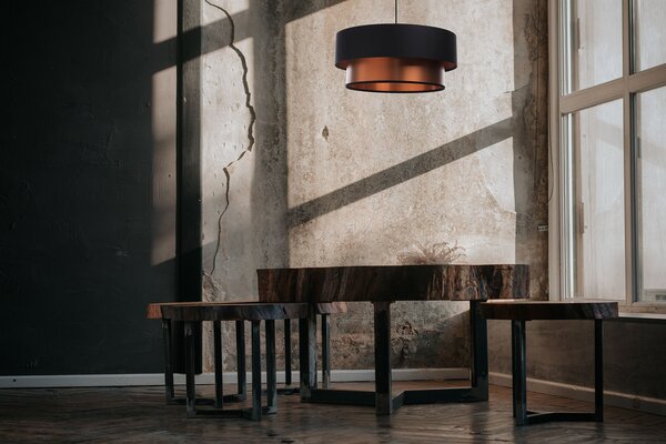 BPS koncept Závěsné svítidlo DUO ellegant, 1xE27, v. 102 cm, ø 40 cm Barva: Černá síťovina