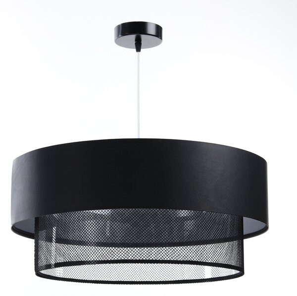 BPS koncept Závěsné svítidlo DUO ellegant, 1xE27, v. 102 cm, ø 40 cm Barva: Černá síťovina