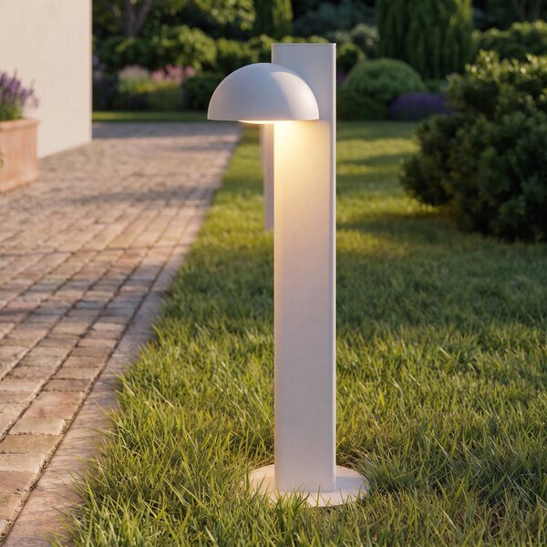 Lucande LED osvětlení cesty Velira, světle šedé, 77 cm, 1 žárovka, IP44, Hliník / šedá / zinek, kov, Moderní