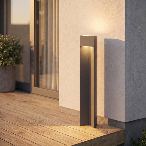 Lucande LED osvětlení cesty Kaholo, matná černá, 90 cm, IP44, Černá, Hliník, Moderní