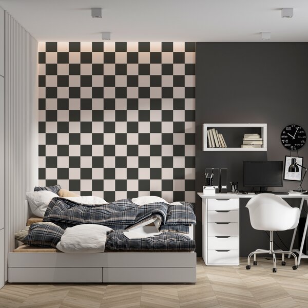 Fototapeta Černobílý kostkovaný vzor, Geometrické fototapety, Populární fototapety, w01922 - Tapeko.co.cz
