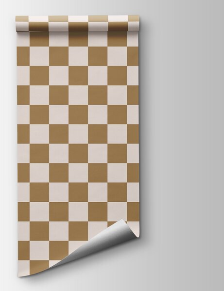 Fototapeta Hnědobílý kostkovaný vzor, Geometrické fototapety, Populární fototapety, w01922v3 - Tapeko.co.cz