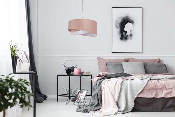 BPS koncept Závěsné svítidlo JASMIN, 1xE27, ø 40 cm Barva: Šedá