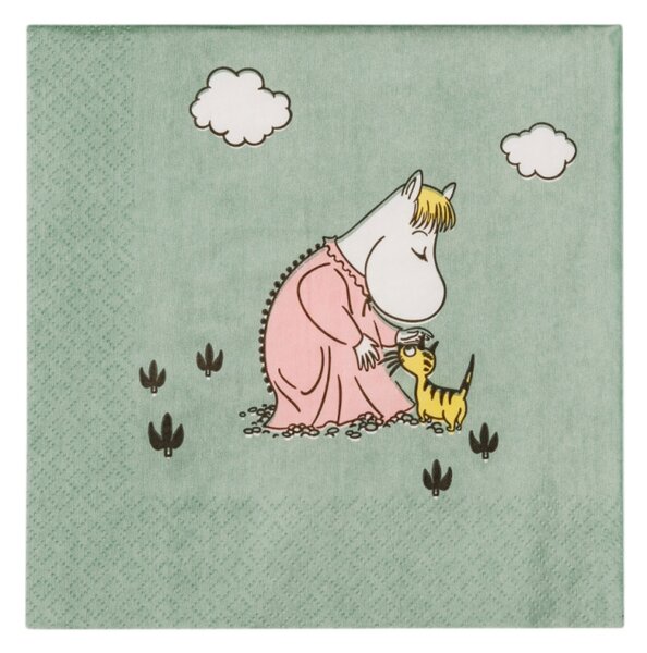 Arabia Ubrousky Moomin Loving Care 33x33cm, 20ks / zelené