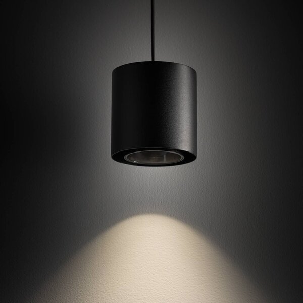 Nowodvorski Lighting Závěsné světlo Point Duo, černé, ocel, Ø 13 cm, GU10, stmívatelný, Černá, Obývací pokoj / jídelna, kov, Moderní