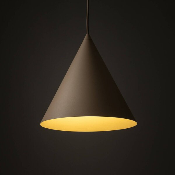 TK Lighting Závěsné světlo Cono, 1 žárovka, Ø 25 cm, písková barva, E27, stmívatelný, Krémová / jantar, Obývací pokoj / jídelna, kov, Moderní