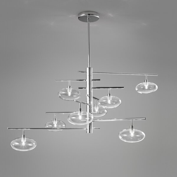 Metal lux 260.188.01 Dolce, závěsné svítidlo 8xG9, chrom/čiré sklo, 80x50cm