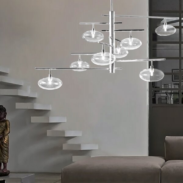 Metal lux 260.188.01 Dolce, závěsné svítidlo 8xG9, chrom/čiré sklo, 80x50cm