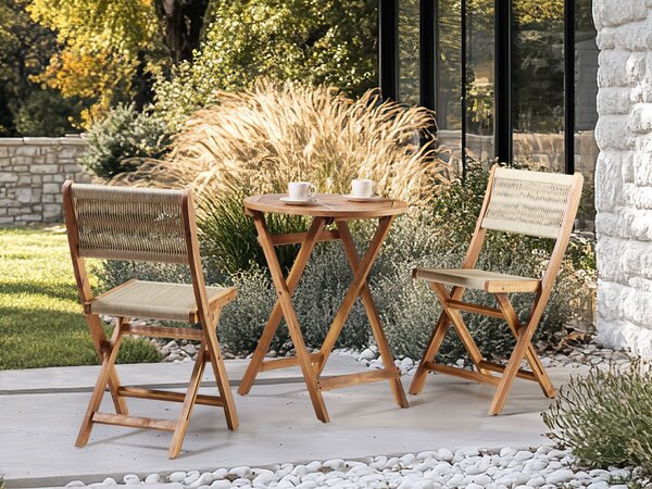 Bistro stolek PROSSEDI 60 cm 60 cm Akáciové dřevo Hnědá