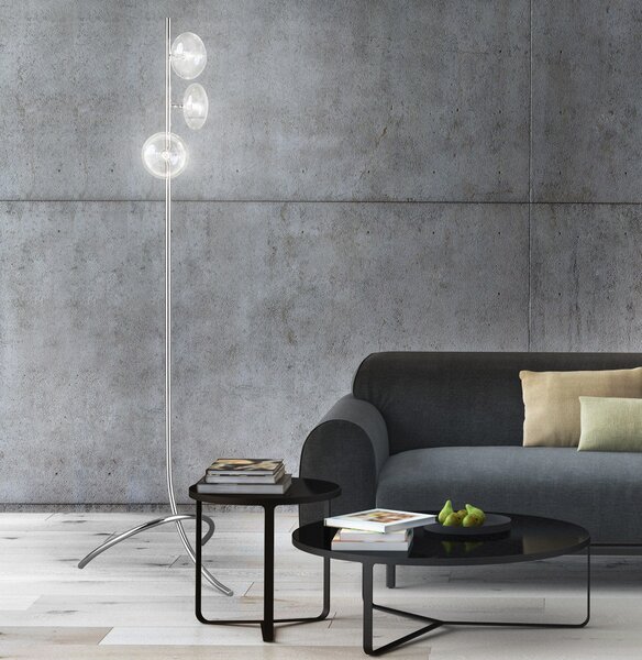 Metal lux 260.733.01 Dolce, stojací lampa 3xG9, chrom/čiré sklo, výška 170cm