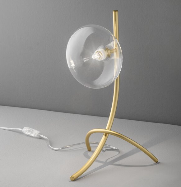 Metal lux 261.211.01 Dolce, stolní lampa 1xG9, zlatá/čirésklo, výška 31cm