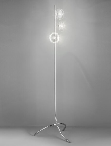 Metal lux 260.733.01 Dolce, stojací lampa 3xG9, chrom/čiré sklo, výška 170cm