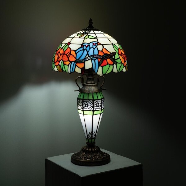 Brilagi - Tiffany vitrážová stolní lampa JUNGLE 1xE27/60W/230V + 1xE14/40W