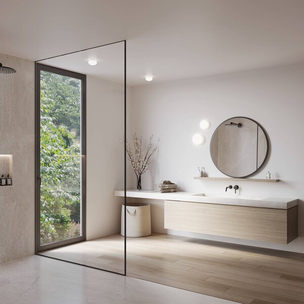 Wever & Ducré Lighting WEVER DUCRÉ LED stropní svítidlo Perlez 2.0 Ø 16 cm IP44 2 700 K, stmívatelný, Bílá / opál, Koupelna, Sklo