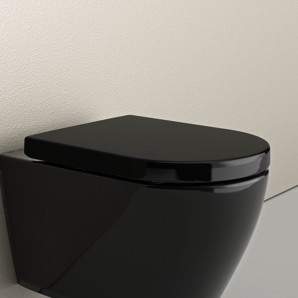 WC prkénko U1002 - funkce Soft-close - černá lesklá