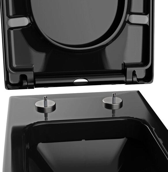 WC prkénko U1002 - funkce Soft-close - černá lesklá