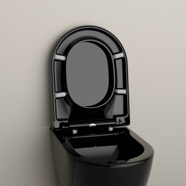 WC prkénko U1002 - funkce Soft-close - černá lesklá
