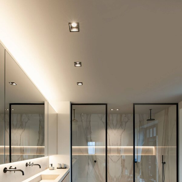 Wever & Ducré Lighting WEVER DUCRÉ LED-Downlight Plano 2.0 černý stmívatelný, stmívatelný, Černá, Obývací pokoj / jídelna, Hliník, Moderní, Stropní svítidlo