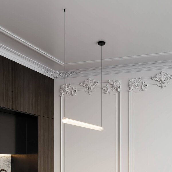 Wever & Ducré Lighting WEVER DUCRÉ LED závěsné světlo Finelle 1.0 béžové 2700K stmívatelné, stmívatelný, Krémová / jantar, Obývací pokoj / jídelna, Sklo, Moderní