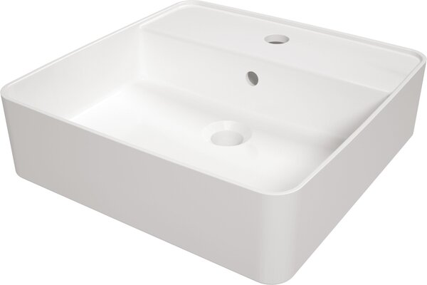 Deante Square umyvadlo 42x42 cm čtvercový na pult bílá lesk CGS_6U4B