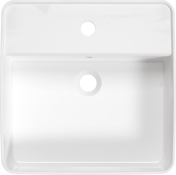 Deante Square umyvadlo 42x42 cm čtvercový na pult bílá lesk CGS_6U4B