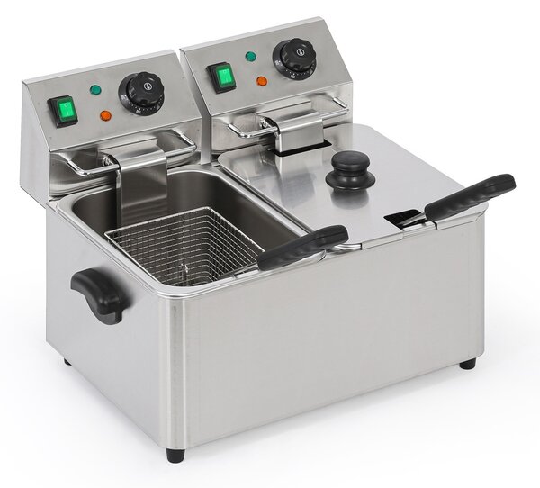 Profesionální elektrická fritéza 2× 4 l, 2× 2000 W