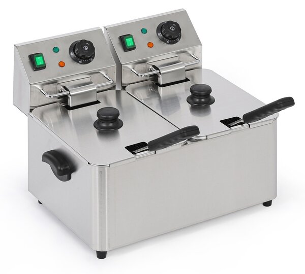 Profesionální elektrická fritéza 2× 4 l, 2× 2000 W
