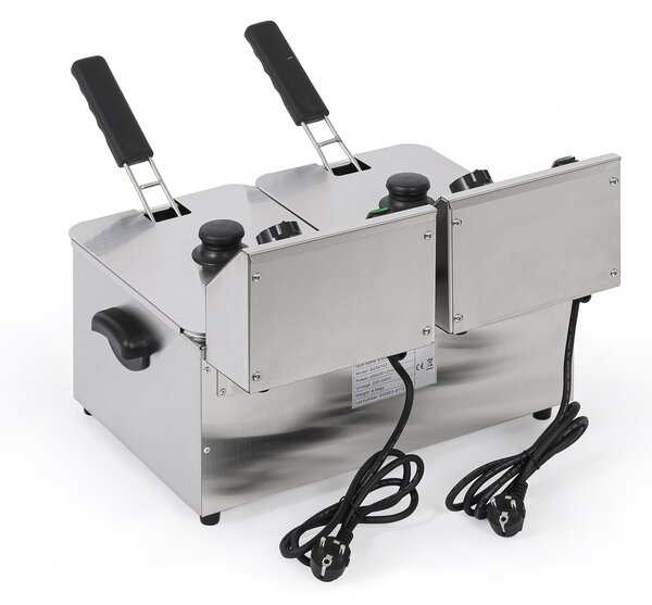 Profesionální elektrická fritéza 2× 4 l, 2× 2000 W