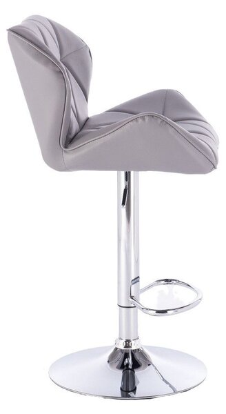 LuxuryForm DESIGN Barová židle MILANO na stříbrné kulaté podstavě - šedá