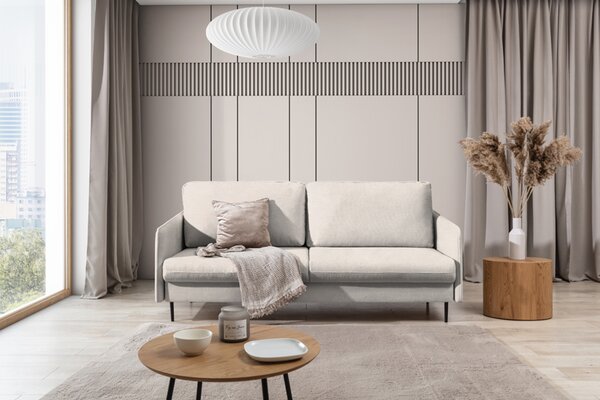 Rozkládací pohovka Movani - béžový pletený materiál Loft 01 / černé nohy