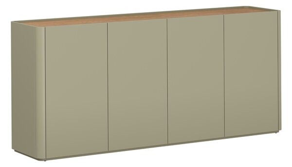 Komoda Elivo 200 cm čtyřdveřová - eukalyptus / dub baltic dune