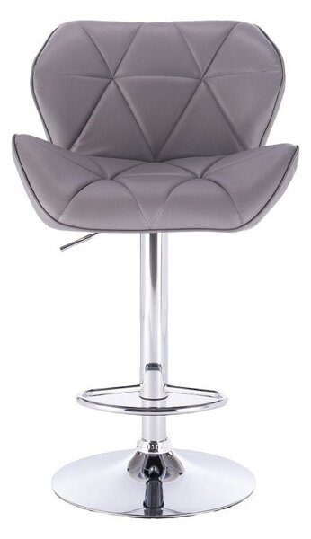 LuxuryForm DESIGN Barová židle MILANO na stříbrné kulaté podstavě - šedá