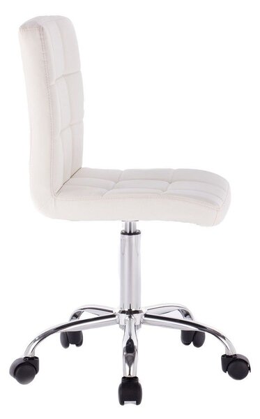 LuxuryForm DESIGN Židle TOLEDO na stříbrné podstavě s kolečky - bílá