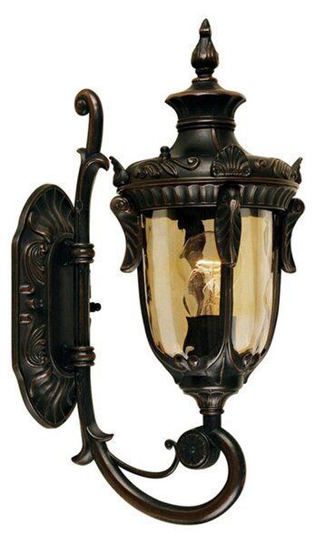 Elstead Venkovní nástěnné svítidlo Philadelphia, 43 cm, bronzová barva, IP44, stmívatelný, Bronz / starožitná mosaz, Sklo, Venkovský / rustikální