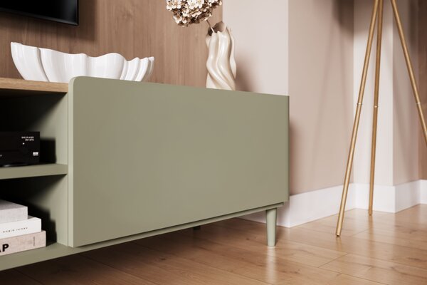 TV stolek Elivo 170 cm na nožkách - eukalyptus / dub baltic dune