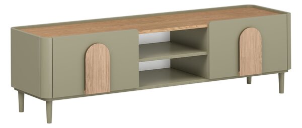 TV stolek Amilio 170 cm na nožkách - eukalyptus / dub baltic dune / úchytky dub přírodní