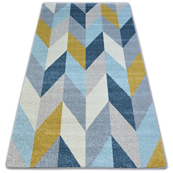 Balta Kusový koberec NORDIC G4582 Geometrický žlutý modrý Rozměr: 160x220 cm