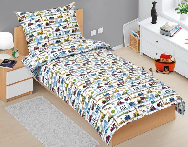 BELLATEX Bavlněné povlečení dětské Junior Zelená 140x200, 70x90 cm