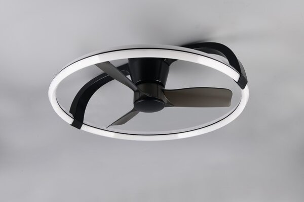 TRIO Reality R64262132 STOCKHOLM stropní svítidlo s ventilátorem D730mm SMD LED 37W/4300lm 2700-6500K černá, dálkový ovladač