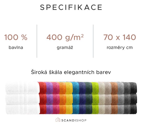 Osuška Classic 70 x 140 cm bílá, 100% bavlna