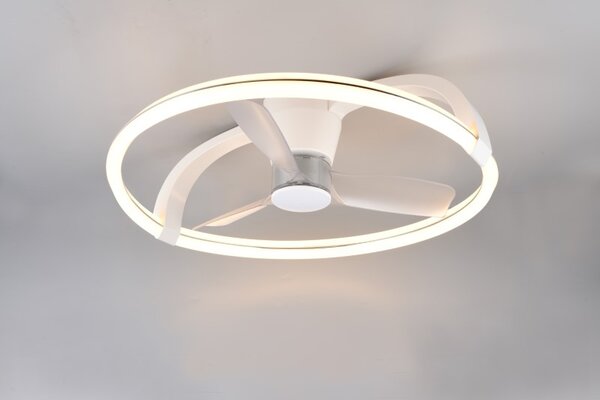 TRIO Reality R64262131 STOCKHOLM stropní svítidlo s ventilátorem D730mm SMD LED 37W/4300lm 2700-6500K bílá, dálkový ovladač